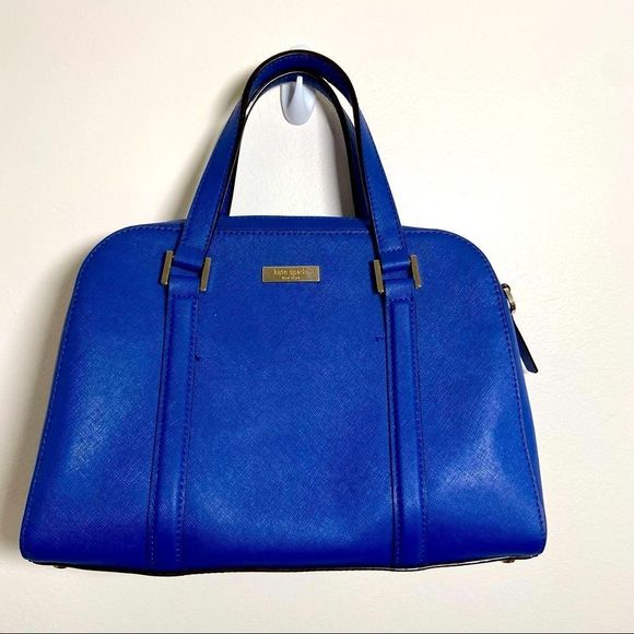 EUC Kate Spade | Newbury Lane Loden Leather Satchel | Orbit Blue | NO LONG STRAP - Picture 2 of 8